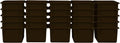 Wood Designs Cubby Storage Bin, Heavy Duty Plastic Containers for Kids Brown Cubby Tray Set of 25