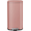 AthLike Trash Can, Stainless Steel Kitchen Garbage Can, Step Waste Bin with Hinged Lid and Removable Inner Bucket, Soft-Close, Dustbin for Bathroom Bedroom Living Room Home (Pink, 13.2 Gal)