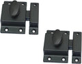 QCAA Traditional Large Oval Turn Cabinet Latch, Solid Brass, 2", for Cupboard & Other Furniture, Matte Black, 2 Pack, Made in Taiwan