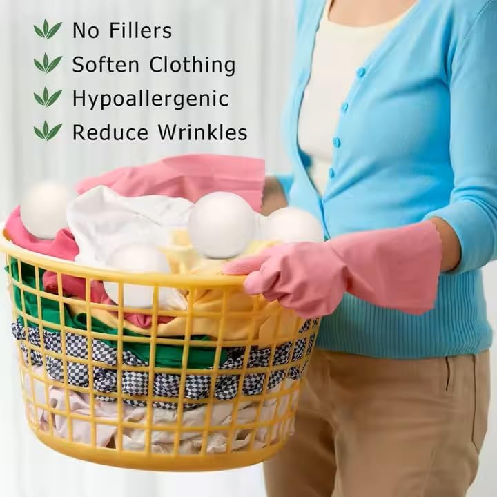 Organic Wool Dryer Balls: Eco-Friendly & Chemical-Free | Our Anti-Entanglement Reusable Balls Eliminate Wrinkle Static | 6-Pack XL Dryer Balls for Laundry is Made with New Zealand Wool (Dog)