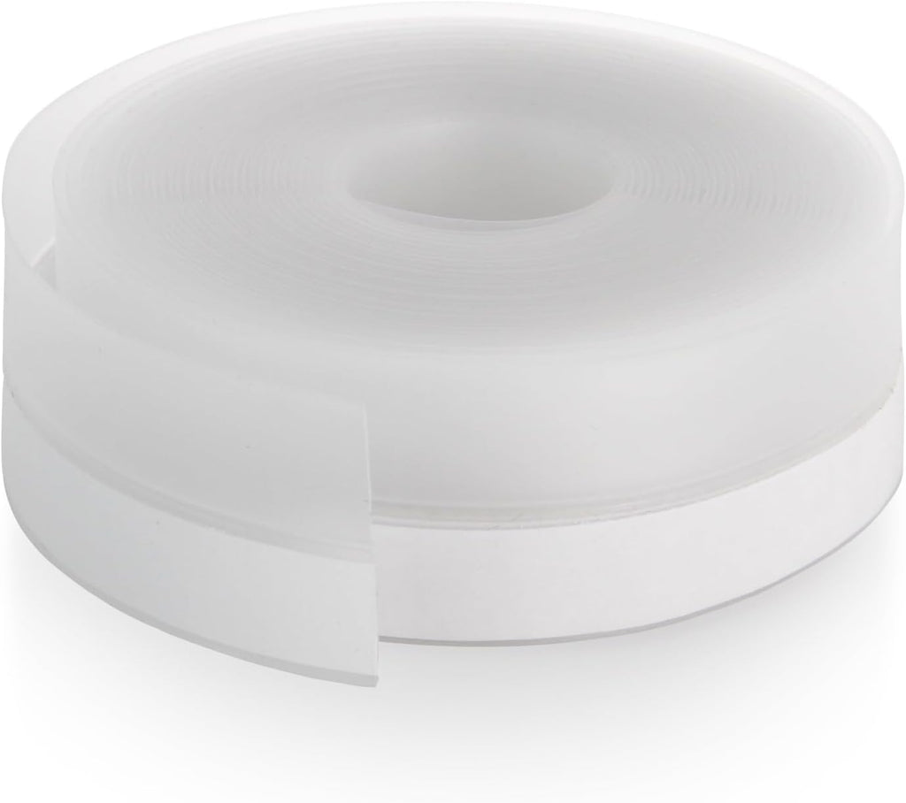 Silicone Weather Stripping Door Seal Strip, 16.4 Feet Self Adhesive Sealing Sticker Sealing Tape for Door Draft Stopper Adhesive for Doors Windows Shower Glass Gaps (Transparent, Width 25mm)