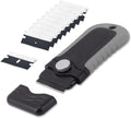 Gomake Locking Razor Blade Scraper with Safety Cap, Glass Cooktop Scraper with 10PCS Black Carbon Steel Blades for Glass Clean, Paint and Old Label,Decal Sticker Remover, Stove Top Scraper Tool