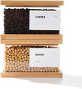 Bamboo Food Dispenser | Kitchen Organizers and Storage | Airtight Pantry Organizers and Storage Container | Cereal, Rice, Flour, Snack Storage (2, Small)