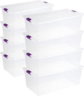 Sterilite 8-Pack 110 Quart ClearView Latch Box, Stackable Organizer Bins with Latching Lids - Clear Plastic Organization Containers for Closet, Bedroom, Shelving Units and Everyday Home Storage