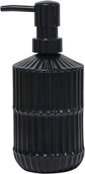 Black Glass Soap Dispenser with Pump, 15oz Refillable Liquid Hand Soap Dispenser, Lotion Dish Soap Dispenser for Modern Home Decor, Bathroom, Kitchen Countertop, Hotel