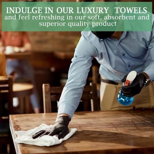 100% Cotton Terry Towel Cleaning Rags White 14'x17'|Pack of 60|Grade White Rag|Soft Large Cleaning Rags|Super Absorbent|Quick Dry|Multipurpose Towels|Restaurant Towels|Reusable Shop Rags
