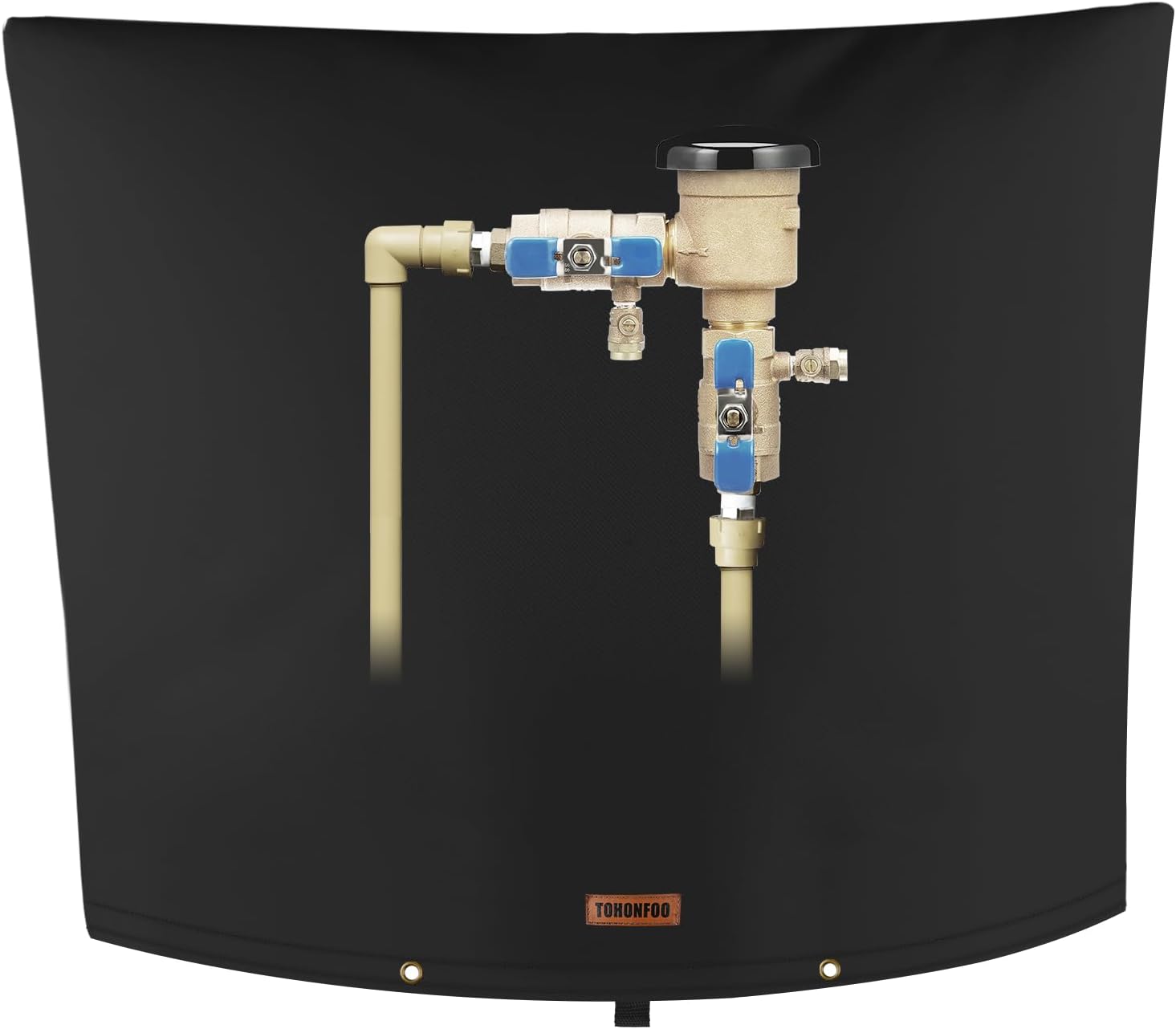 Backflow Preventer Pipe Insulation Cover (5°F) - Irrigation Sprinkler Valve Insulated Pouch - Water Well Pump Cover - Sturdy 5 Layers for Winter Freeze Protection, 28" W x 20" H, Black