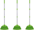 Three-Section Telescopic Aluminum Alloy Rod Long-Handled Broom for Housekeeping Garden Camping Outdoor&Indoor, 3 CPS Green