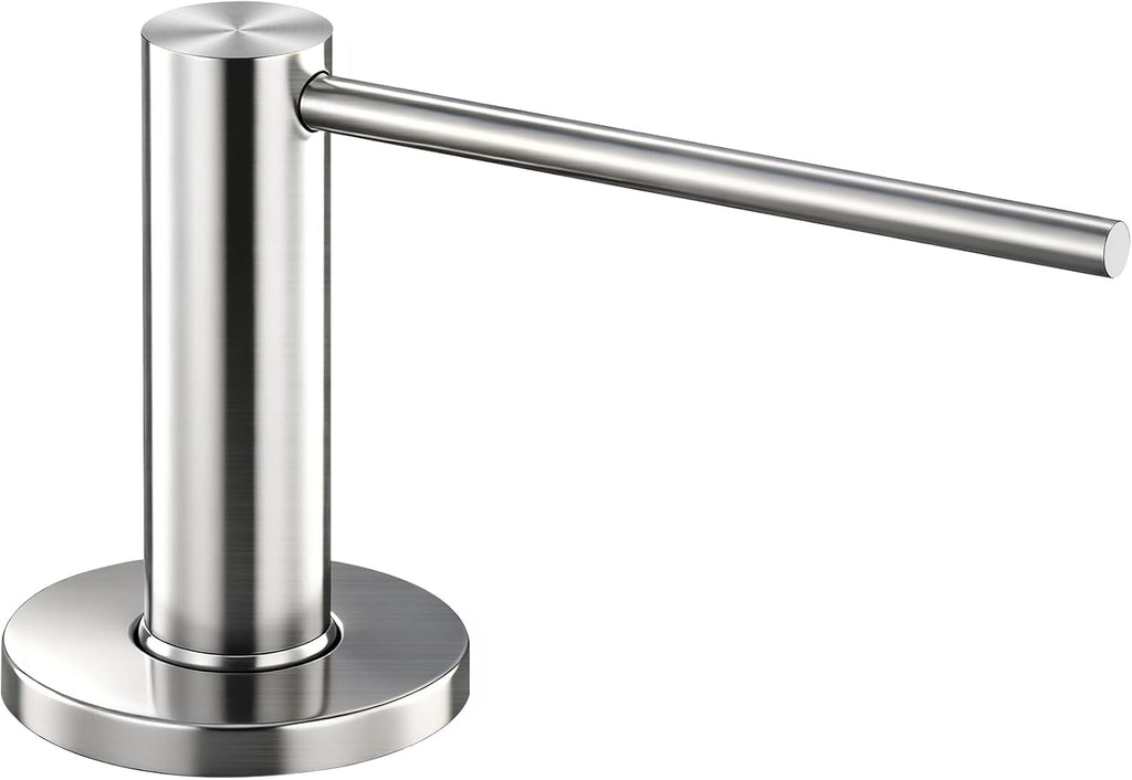 GAPPO Soap Dispenser for Kitchen Sink, Built in Sink Soap Dispenser, Brushed Nickel Stainless Steel Pump Head, Lotion Dispenser with Refillable 17 OZ Bottle