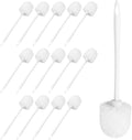Homaisson Toilet Brush Set 15 Pack, Long Handle Plastic Toilet Cleaning Brushes with Storage Base, White Bristle Head, Quality PP Material, Deep Clean for Bathroom Corners
