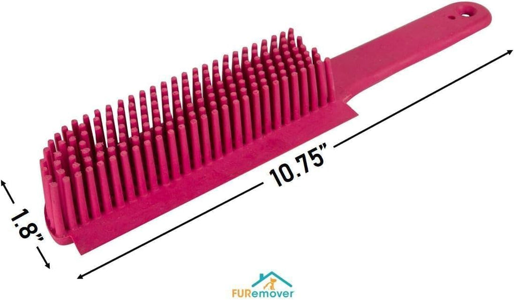 FURemover Original Pet Hair Rubber Broom with Squeegee, with 58” Telescopic Handle for Carpet, Tile and Hardwood and Handheld Lint Brush Combo
