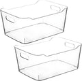 Clear Extra Large Plastic Storage Bins, Pantry Organizers and Storage Containers Fridge Organizer Bins for Organizing Home, Kitchen Organization Under Sink Bathroom Refrigerator Freezer Laundry Room