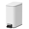 Small Trash Can with Lid Soft-Close, 6 L/1.6 Gal Bathroom Garbage Can with Removable Inner Bucket, Step Pedal, Stainless Steel Wastebasket for Kitchen, Bathroom, Bedroom, Office, White