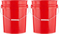 House Naturals 5 Gallon Premium HPDE Plastic Bucket - Made in USA Food Grade Storage Container, BPA Free All Purpose Pail (2, Red)