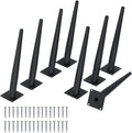8PCS 12 Inch Matte Black Tapered Angled Legs for Furniture, Metal Mid Century Mordern Feet, Heavy Duty Slanted Stand Legs Kit for Couch, Coffee Table, Desk, Dresser, Sofa, Chair