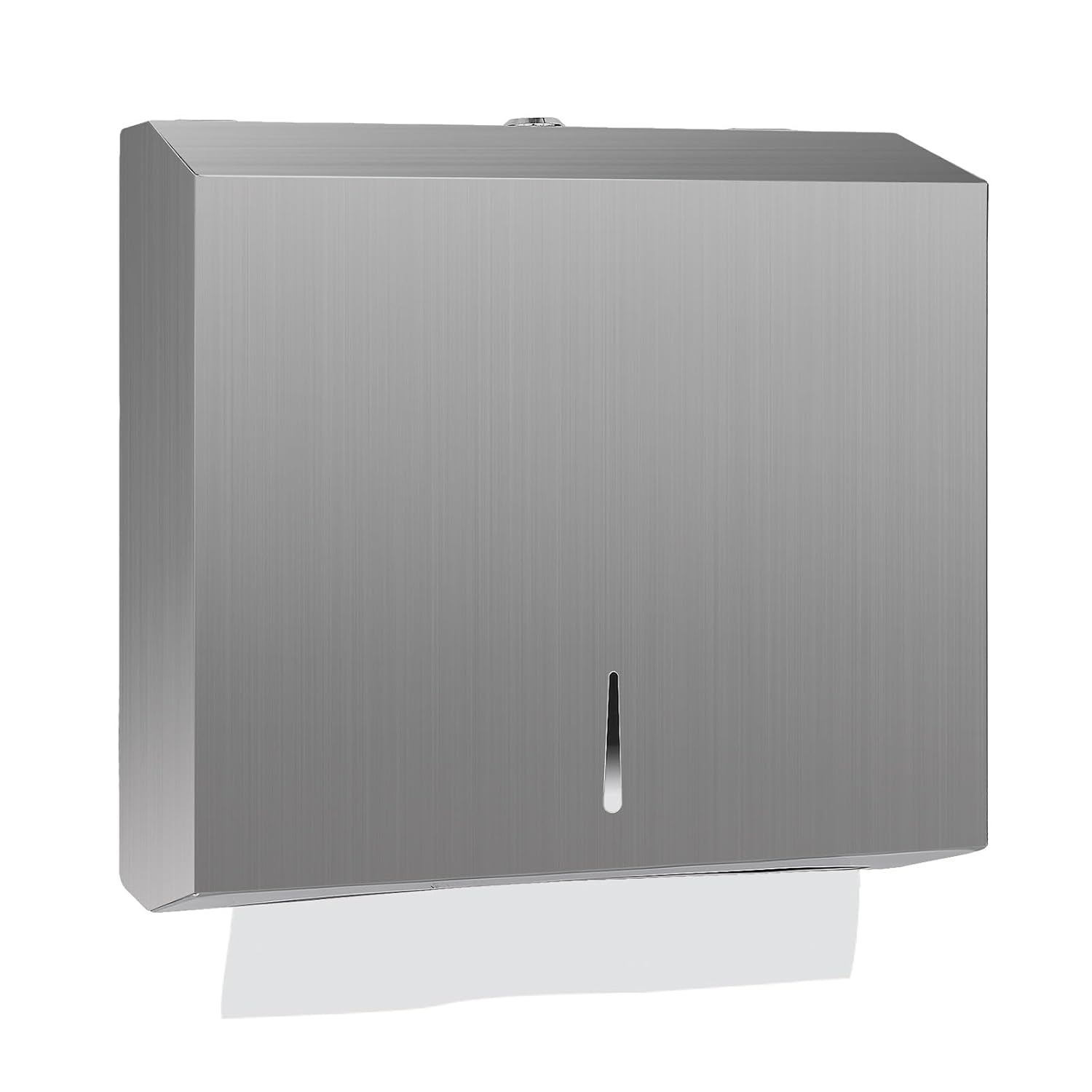 Paper Towel Dispenser Wall Mount, Brushed Stainless Steel Commercial Paper Towel Holder with Lock, Large Capacity 250 C Fold/300 Multifold Towels