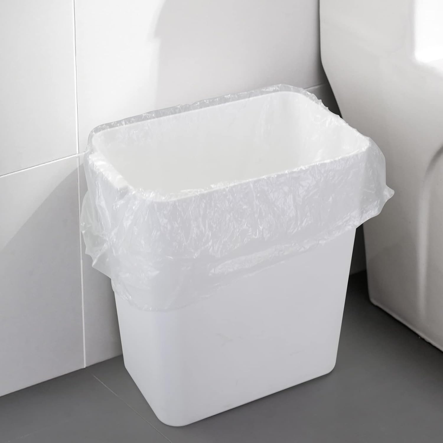 3-Pack 4.5 Gallon Trash Can Wastebasket, Garbage Container Bin, White