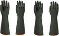 Heavy Latex Chemical Resistant Gloves - Reusable Long Rubber Dishwashing Gloves with Forearm Protection for Men - Waterproof, Industrial Safety Gear, Acid & Alkali Resistant, Oil-Proof，22“,2 Pair
