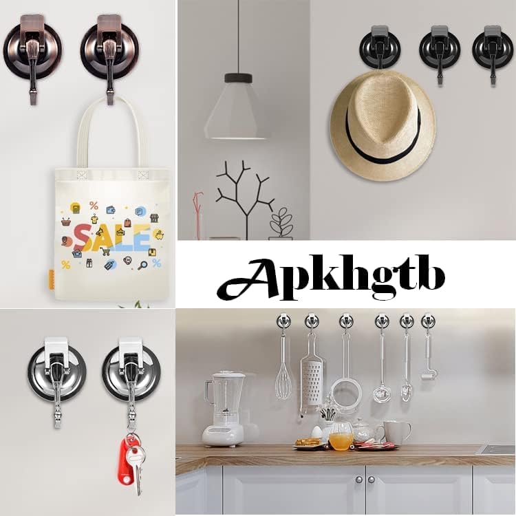 Suction Cup Hooks for Shower, 4 Pack, Bathroom, Kitchen, Glass Door, Mirror, Tile – Loofah, Towel, Coat, Bath Robe Hook Holder for Hanging – Waterproof Wreath Hanger