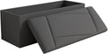 Ottoman with Storage, 43 Inches Folding Storage Ottoman Bench for Bedroom, End of Bed Bench, Entryway and Living Room, 43"x15"x15",Dark Gray