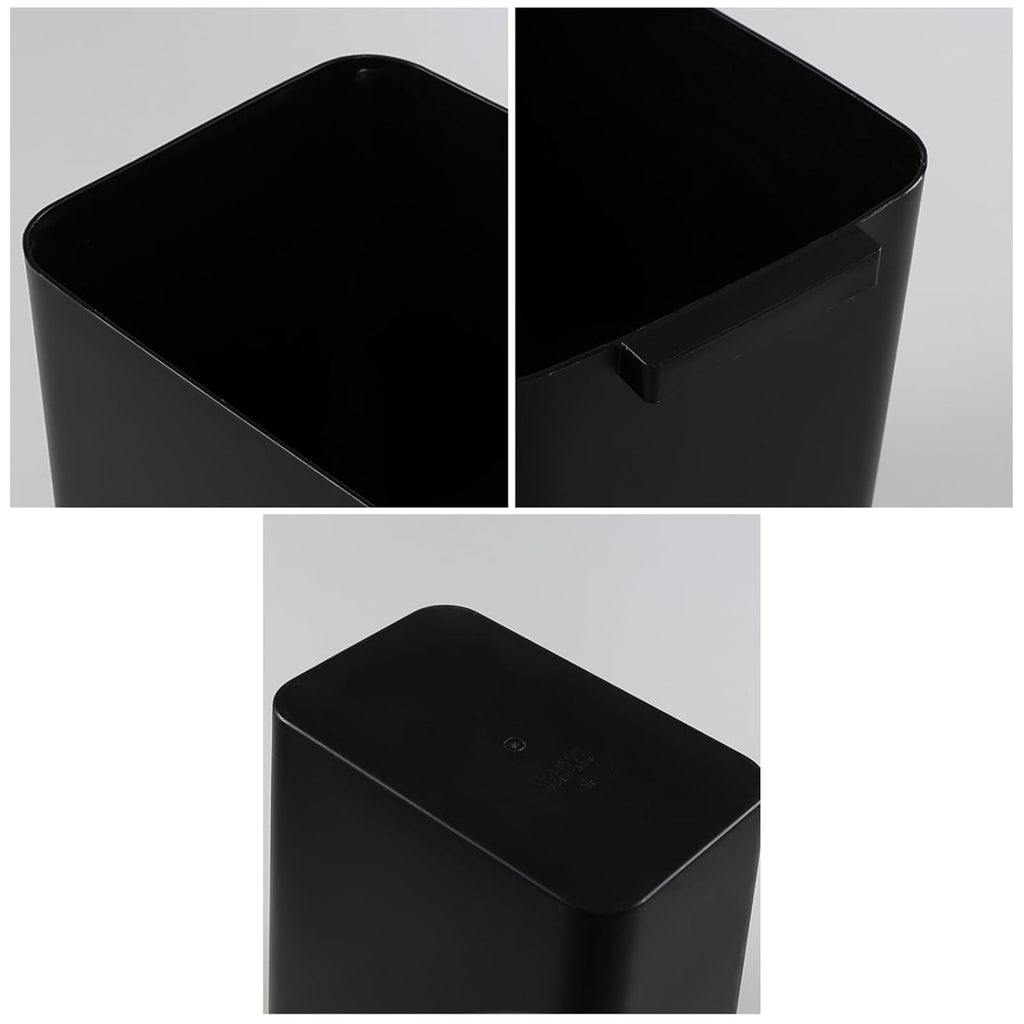 Xyskin 4.5 Gallon Plastic Garbage Bin, Deskside Wastebasket, Waste Can, Black, 3 Pack