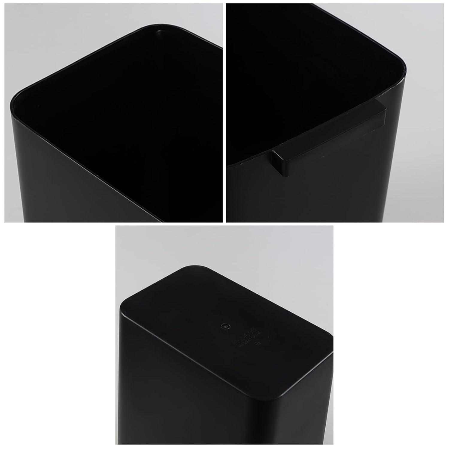 Xyskin 4.5 Gallon Plastic Garbage Bin, Deskside Wastebasket, Waste Can, Black, 3 Pack