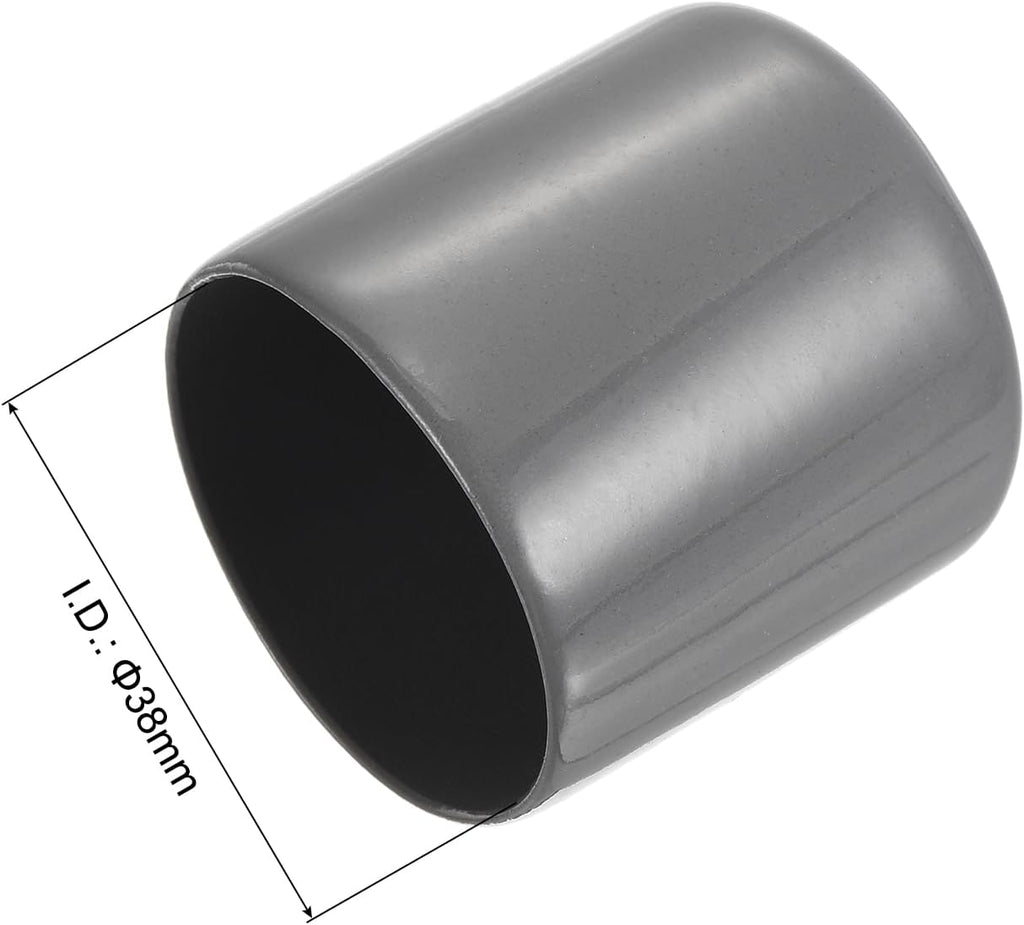 uxcell 20pcs Rubber End Caps 38mm ID Vinyl Cap Cover Screw Protectors Dark Grey