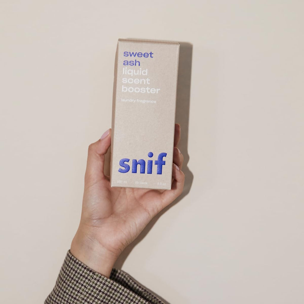 Snif Sweet Ash Scent Booster, Low Key Sweet and Earthy Scent, 25 Loads, Non-Irritating to Skin, Clean, Non-Toxic, Vegan, Cruelty Free, 8.5oz