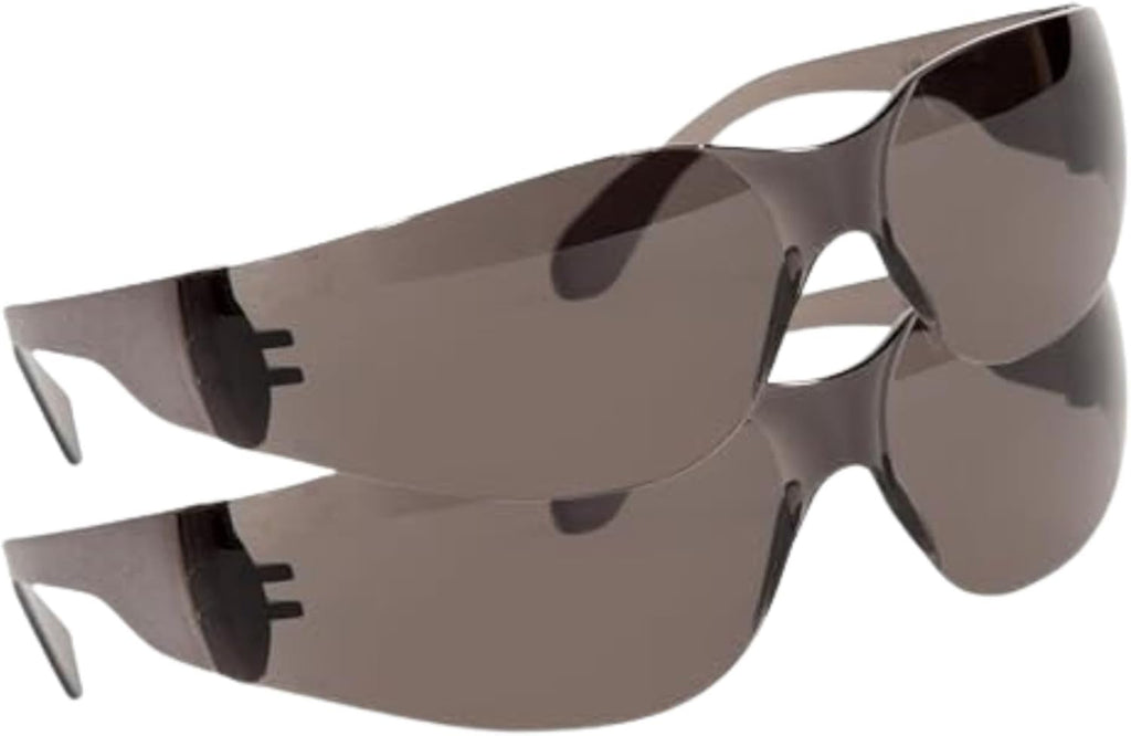 Quest Protective Apparel Safety Glasses for Men and Women - Anti Fog Safety Goggles for Shooting, Lab, or Construction – Polycarbonate Eye Protection [Smoke & Pack of 2]