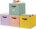 DECOMOMO Storage Baskets, 13x15x13 Storage Cube Bins with Labels for Organizing Shelves Kallax (Kallax / 4pcs, Rainbow)