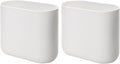 iDesign Small Oval Plastic Bathroom Trash Cans - Ideal for Bathroom, Bedroom, or Office - Set of 2 - White