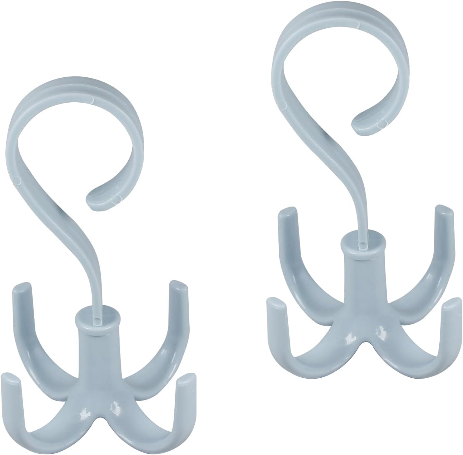 2Pcs Rotating Belt Hanger 360 Degrees Rotatable Organizer with 4 Hooks for Drying Towels Bras Clothes Gloves Plastic Laundry Sock Drying Hanger Blue