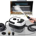 Steam Cleaner, 2500W High Handheld Steam Cleaner, 1L Portable Car Steam Cleaner, 6 High Speeds Pressure Temperature Steam Cleaning Machine with 3 Brush Heads for Kitchen Home Car Cleaning（White）