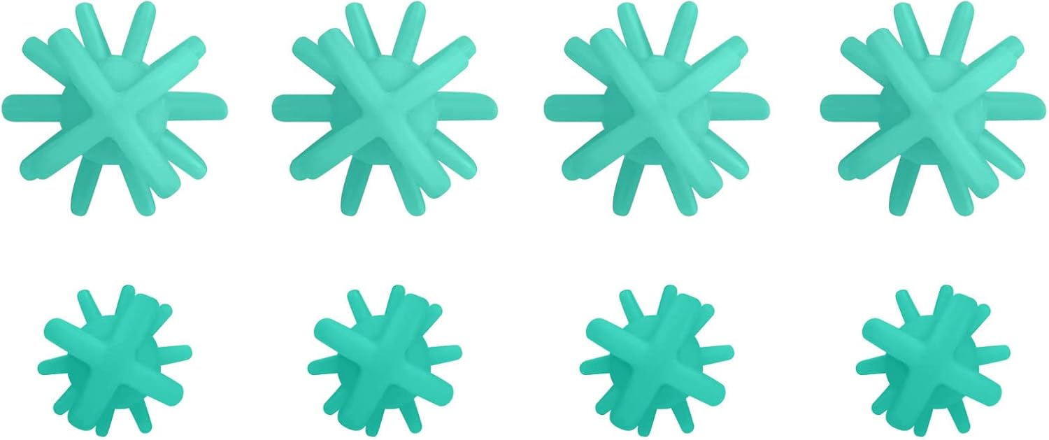 Silicone Straw Brush 4 Pack - (2 Small, 2 Wide) - 10 Inches Reusable Straw Cleaner, Pipe Cleaners, Straw Cleaning Tool for Drinking Straws, Pipes, Tubes, Glass and Detailing (Teal)
