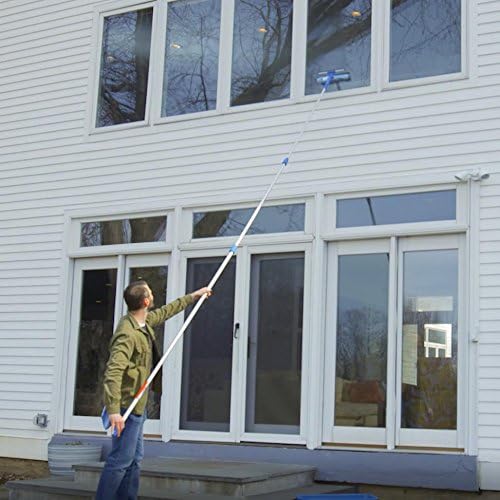Unger Professional 2-in-1 Squeegee & Scrubber - 14” Window Cleaning Tool – Cleaning Supplies, Squeegee for Window Cleaning, Commercial & Residential Use, Microfiber Sleeve (Pack of 10)