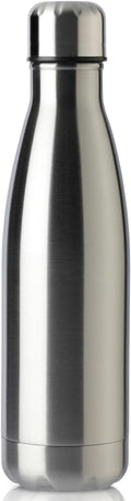 MEWAY 17oz Sport Water Bottle Vacuum Insulated Stainless Steel Leak-Proof Double Wall Cola Shape Water Bottle,Keep Drinks Hot & Cold(Silver,1 Pack)