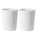 UUJOLY Plastic Small Trash Can Wastebasket, Garbage Container Basket for Bathrooms, Laundry Room, Kitchens, Offices, Kids Rooms, Dorms, (White, 1.8 Gallon/2 Pack)