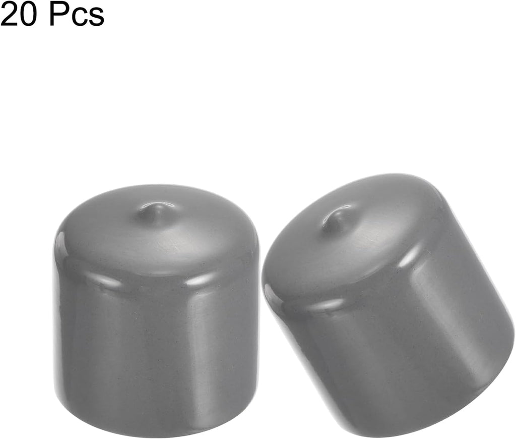 uxcell 20pcs Rubber End Caps 33mm ID Vinyl Cap Cover Screw Protectors Dark Grey