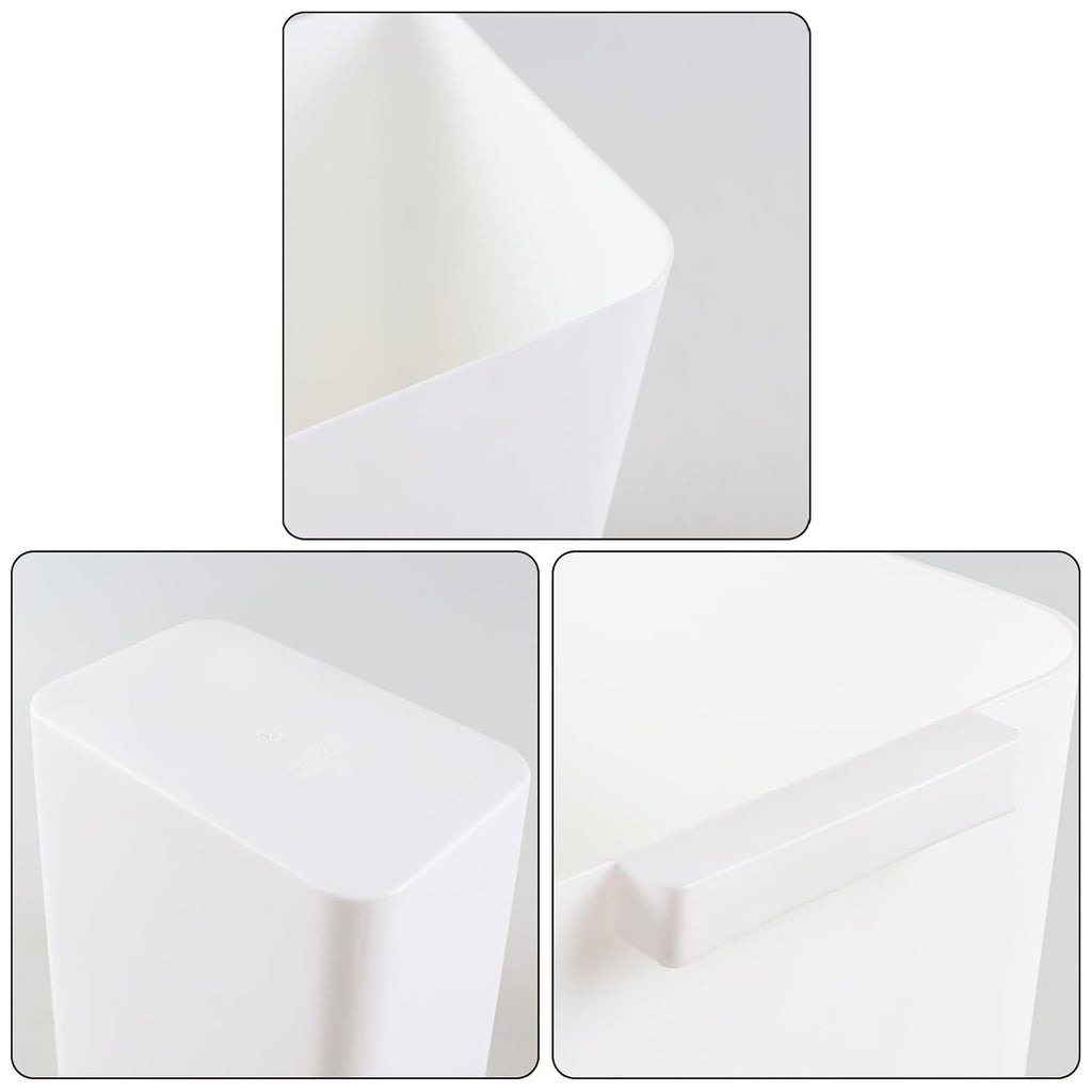 4.5 Gallon Plastic Wastebasket, Set of 3 Durable Open Top Garbage Can, Slim Trash Container Bin, White