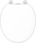 Gerber Round Front Toilet Seat with Cover, Soft Close, No Slam, Quick & Easy Install, Heavy-Duty Plastic, Durable & Fade-Resistant, White GC550129