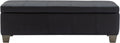 51 Inch Black Faux Leather Ottoman with Storage, Rectangular Extra Long Bench, End of Bed Bench with Large Storage for Bedroom, Living Room