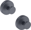 Suction Cup Hooks for Shower, Removable Towel Hooks for Bathroom Window Glass Door Wall, Bath Robe Looafh Hook for Hanging - 2 Pack, Grey