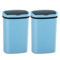 Automatic Motion Sensor Bathroom Trash Can with Lid, 13 Gallon Touchless Trash Bin, Smart Dog Proof Garbage Can, Touch Free Waste Basket for Toilet, Office, Bedroom,Blue,2