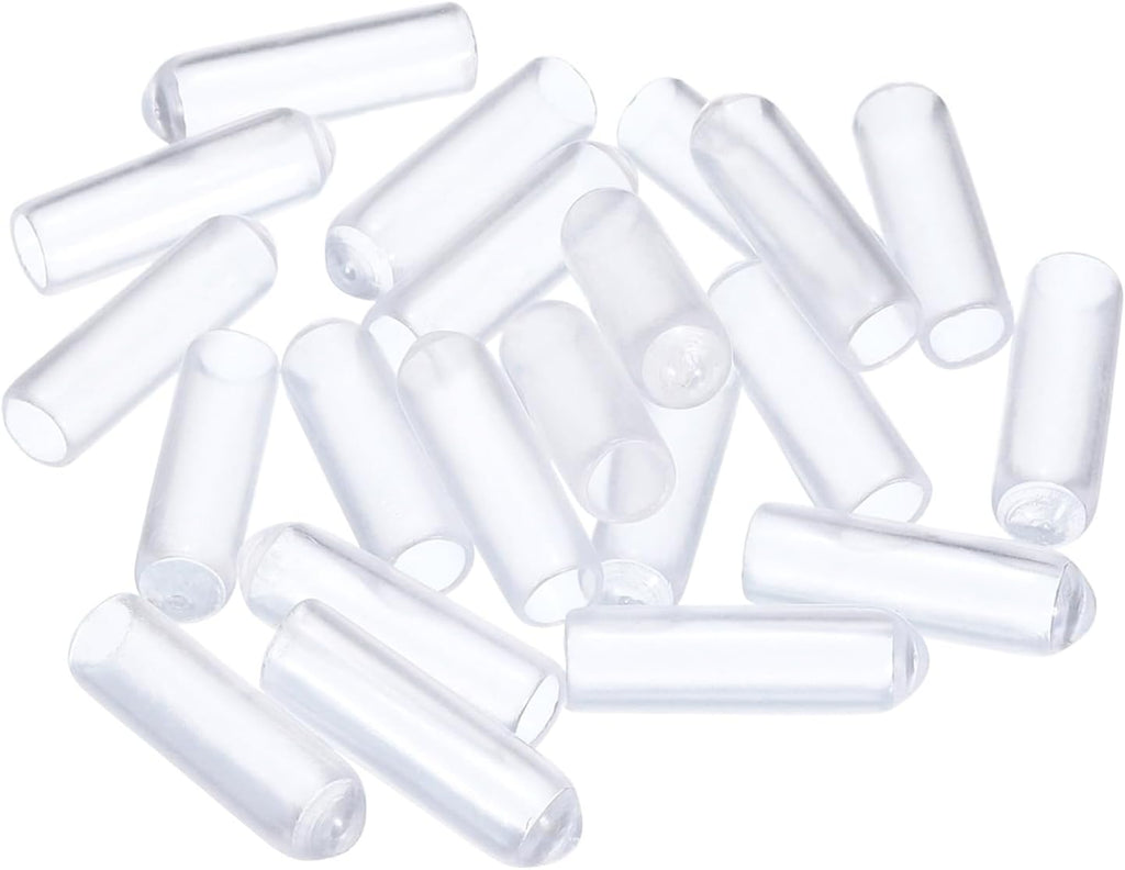 uxcell 20pcs Rubber End Caps 4mm ID Vinyl PVC Round Tube Bolt Cap Cover Screw Thread Protectors Clear
