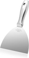 Goldblatt 6" Putty Knife, One-Piece Paint Scraper Tool, All Stainless Steel Joint Knife with Flexible Blade, Seamless Design, Metal Ergonomic Handle - for Drywall Repairing, Finishing and Scraping