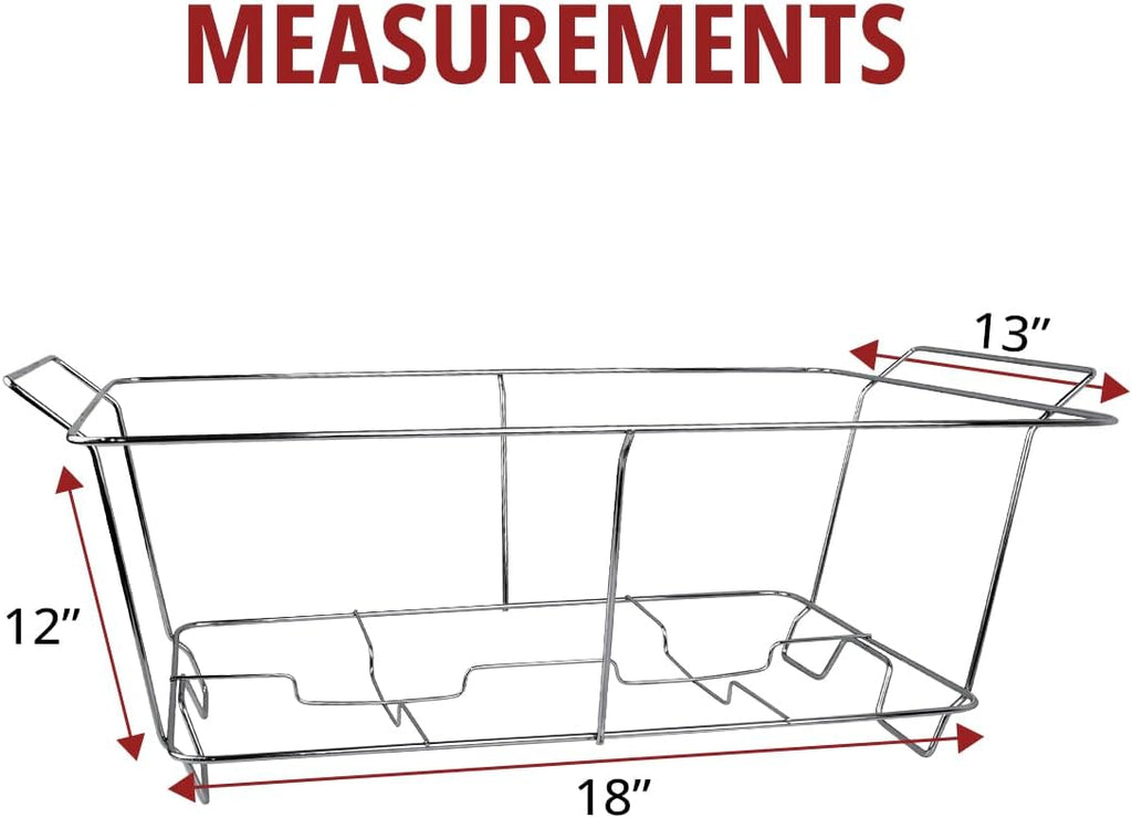 COMFICOVE 6 Pack Chafing Wire Rack Buffet Stand Chrome Frame for Events, Parties, Wedding, & Birthday Party Catering, Full Size Chafing Stand for Dish Serving Trays, Food Warmer Catering Supplies