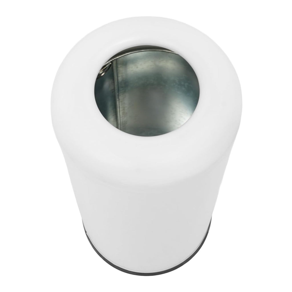 58.6 Liter / 15.48 Gallon Commercial Open Top Trash Can White Stainless Steel Trash Can Outdoor Indoor Garbage Enclosure with Lid Inside Barrel (White)