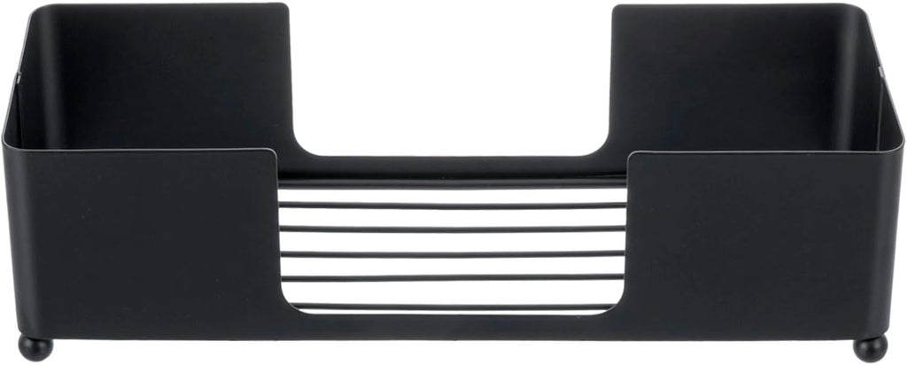 MyGift Modern Matte Black Metal Tabletop Commercial Folded Paper Towel Holder, Countertop Disposable Napkin Dispenser Tray for Guest Bathroom
