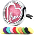 Essential Oil Car Diffuser Vent Clips Christmas Air Freshener Car Accessories for Women with 10 Felt Pad(Heart Love)