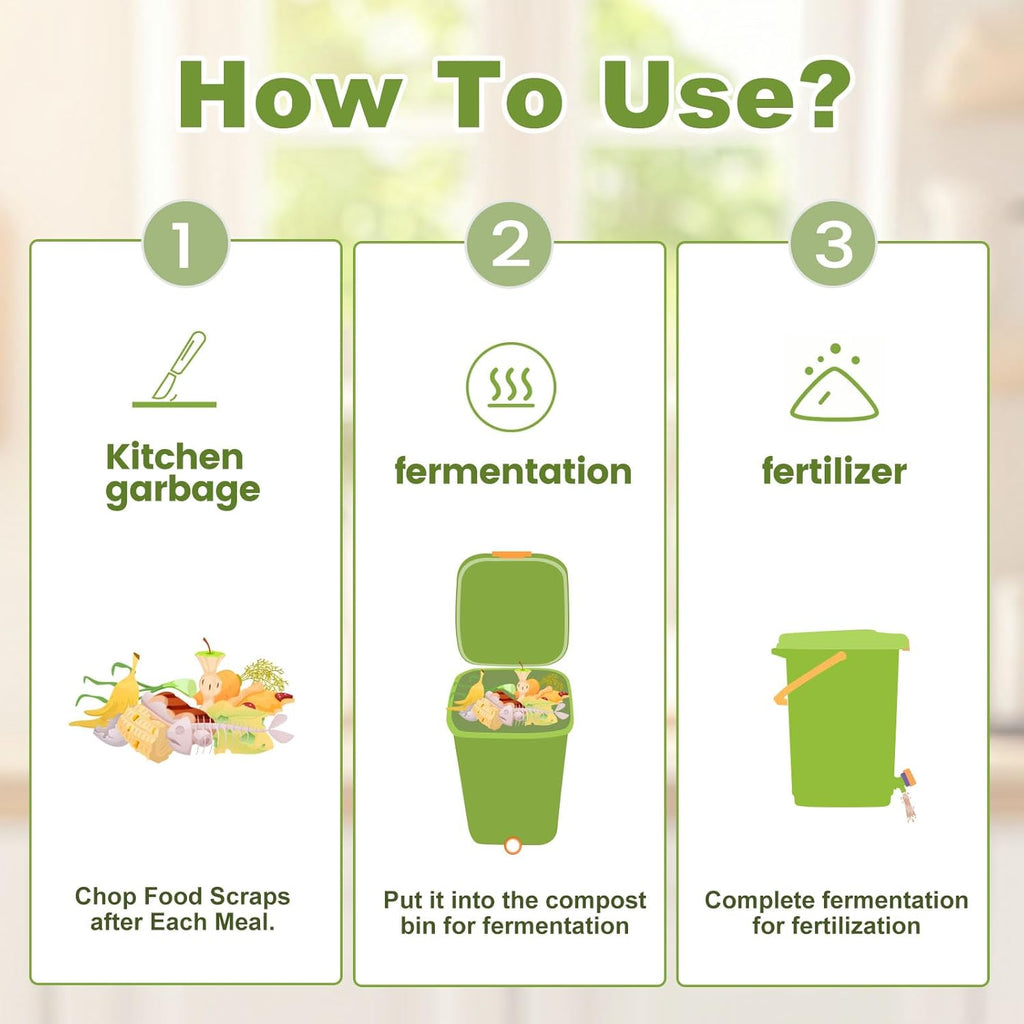 Compost Bin Outdoor, 21 L Garden Composting Bin Bags, Breathable Screen Window Reusable Garden Yard Waste Bags Speed Up Composting & Reduce Odors, Indoor Small Kitchen Compost Bin with Lid, Green